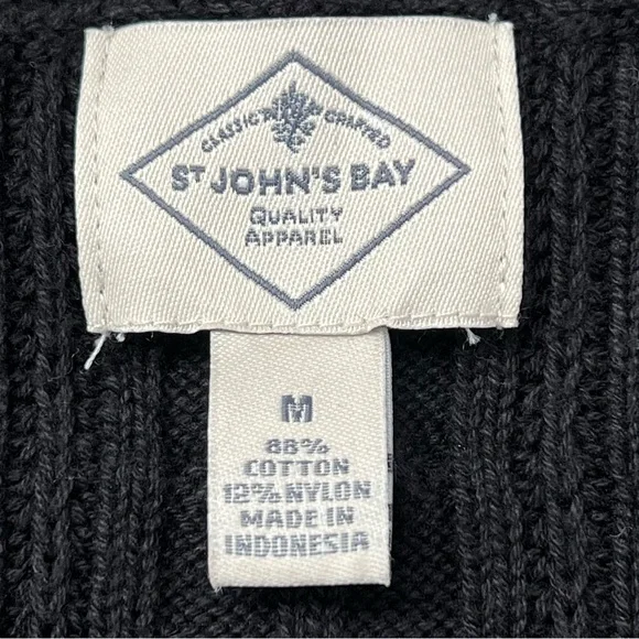 St. John’s Bay Women’s Long Sleeve Pullover Cable Knit, Ribbed Trim, V-Neck, Med - Picture 4 of 7